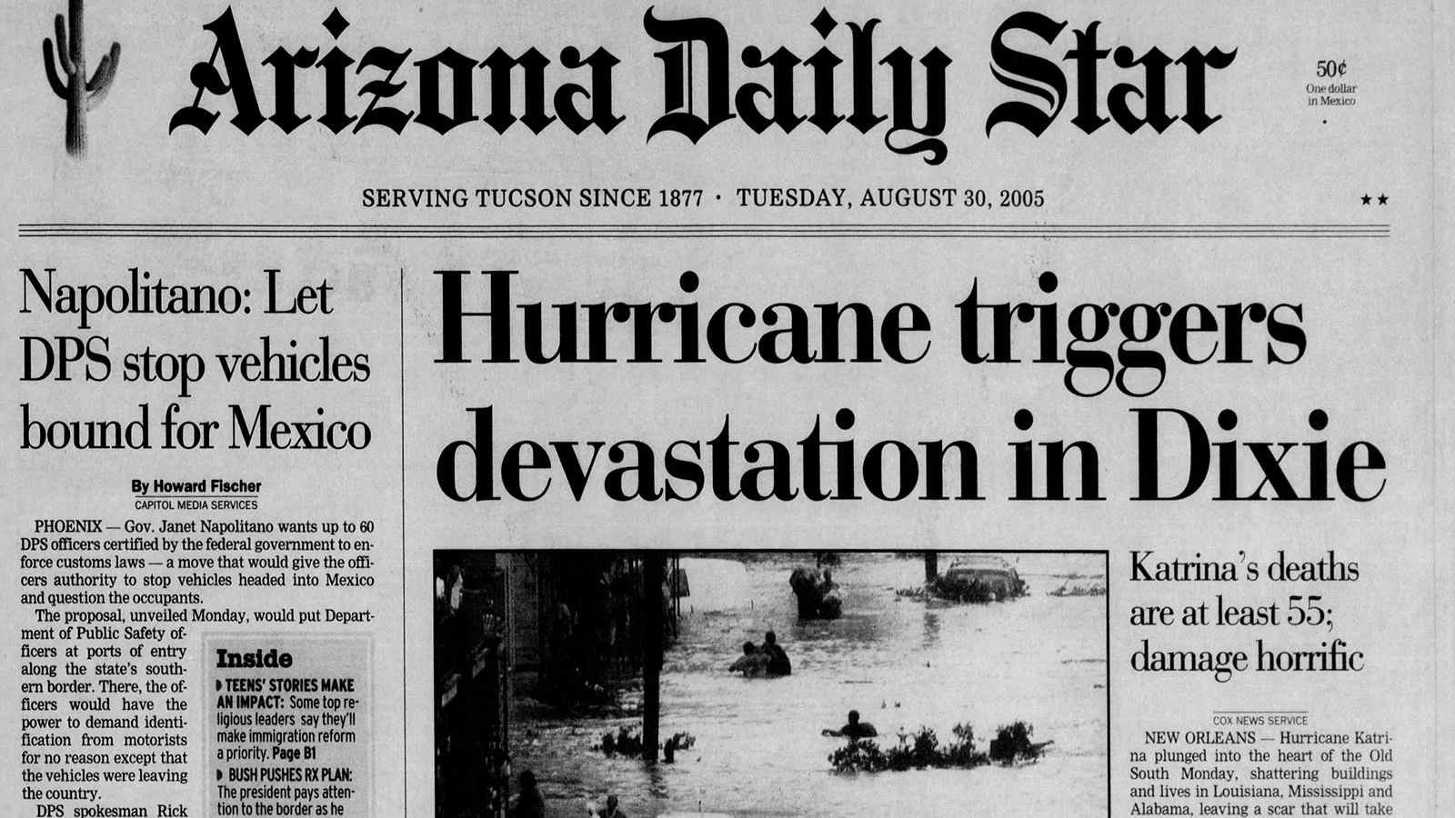 Aug. 30 ÃÛÌÒÓ°ÏñAV front pages: Hurricane Katrina